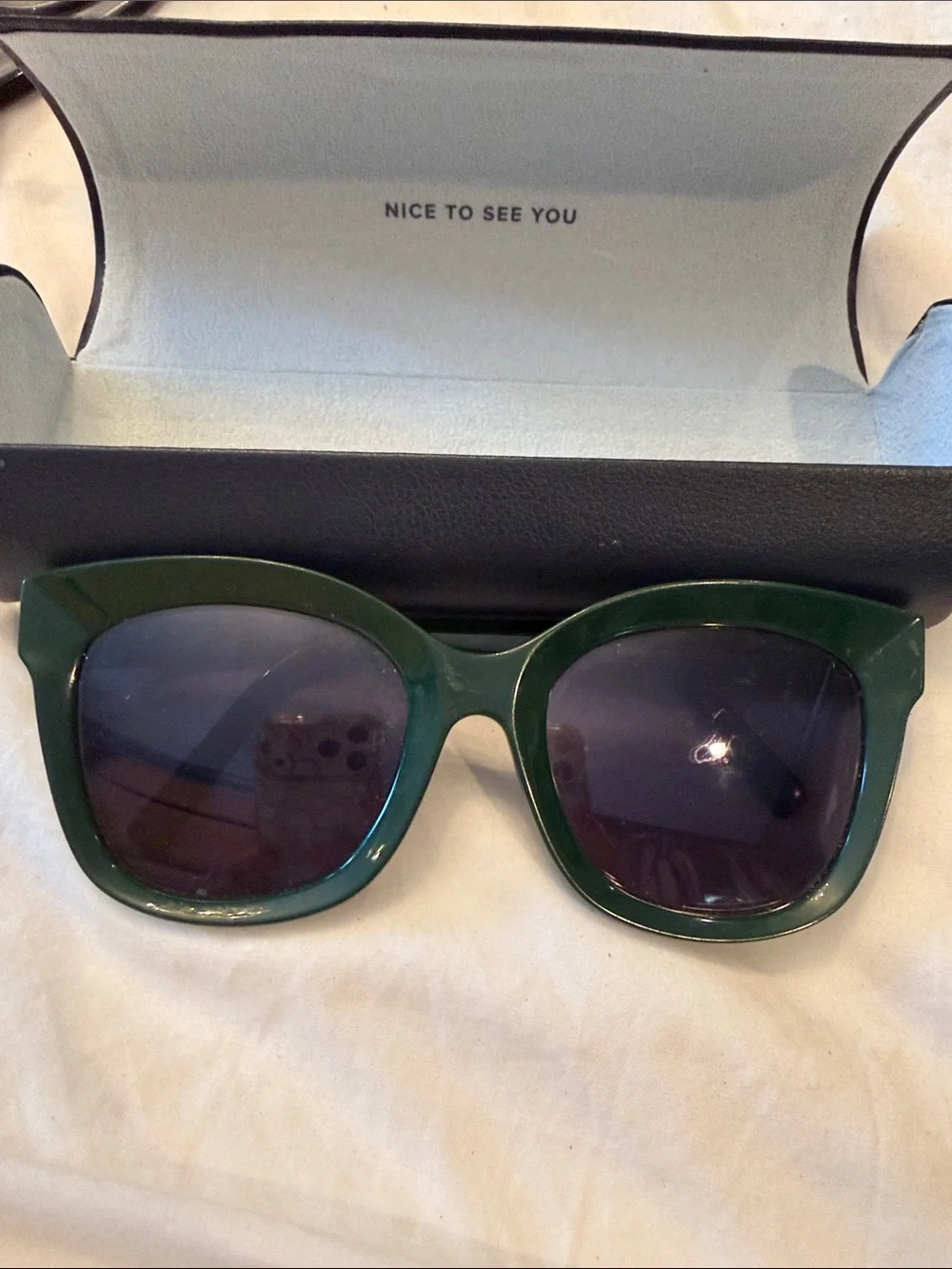 Warby Parker Green Acetate Oversized Sunglasses